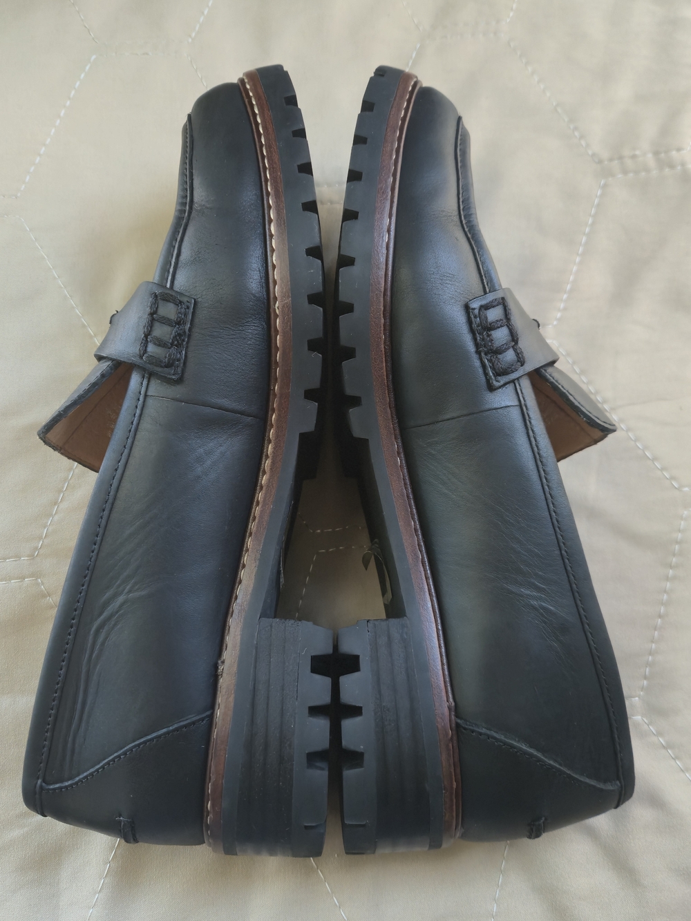 Madewell Black Leather Corinne Lugsole Loafers Chunky Classic Size 8.5 - Picture 4 of 8